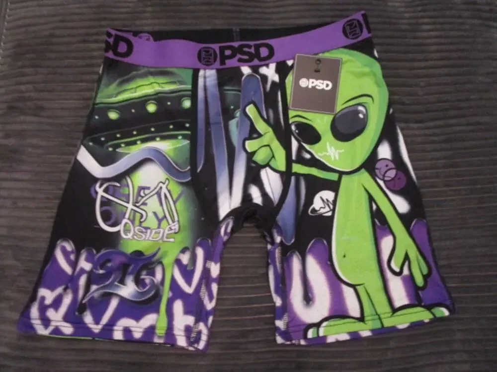 PSD Qside Qrew Only Green Alien Men's Medium Underwear Boxer Briefs
